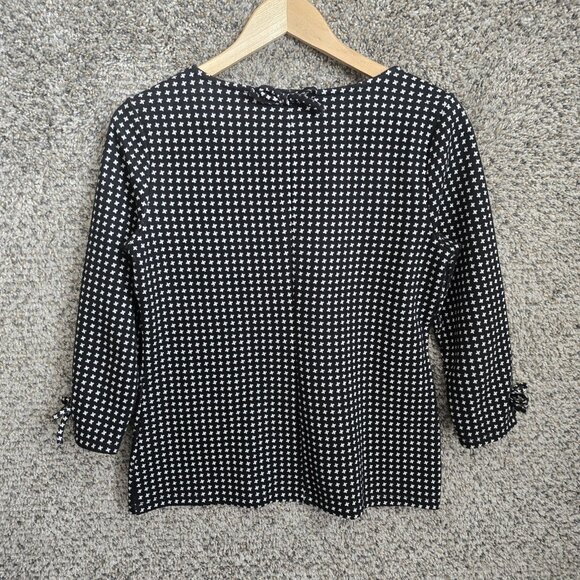 Talbots Top Womens SP Petite Small Black Knit Scoop Neck Blouse Casual Ladies - Picture 7 of 7